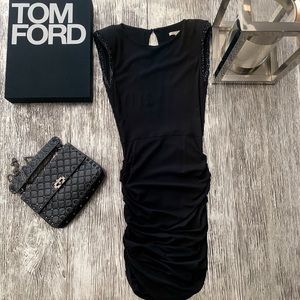 Maje Black Shoulder Padded Dress Size 38